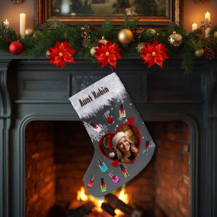 Funny Manicure Lover Fingernail Polish and Photo Small Christmas Stocking