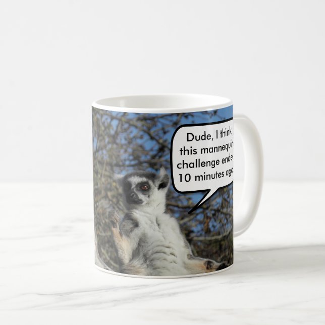 Funny Mannequin Challenge Meme Lemurs Coffee Mug (Front Right)