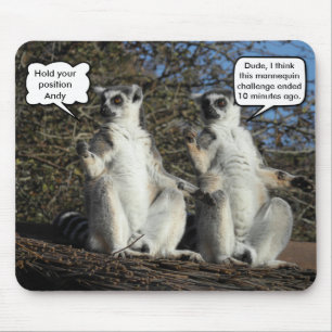 Funny Mannequin Challenge Meme Lemurs Mouse Mat