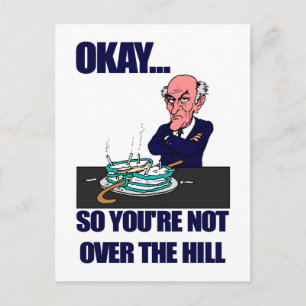 Funny Man's Over the Hill Birthday Postcard