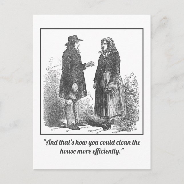 Funny Mansplaining Cleaning Postcard (Front)