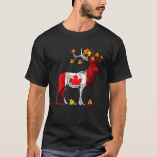 Funny Maple Leaves Moose Canadian Flag Pride Love T-Shirt