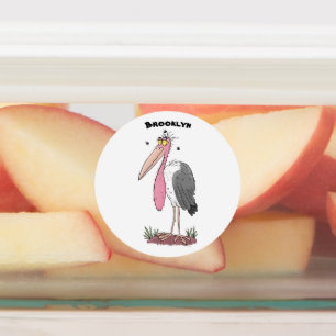 Funny marabou stork cartoon