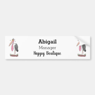 Funny marabou stork cartoon  bumper sticker