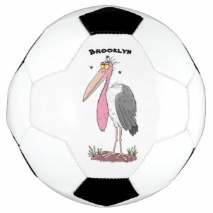 Funny marabou stork cartoon football