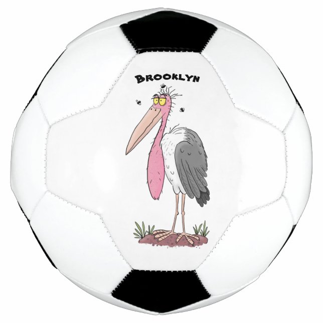 Funny marabou stork cartoon football (Front)