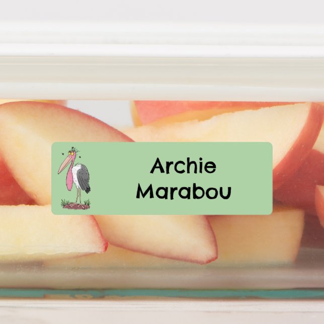 Funny marabou stork cartoon personalised (Affixed)