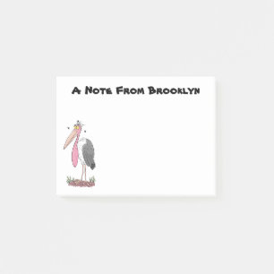 Funny marabou stork cartoon post-it notes