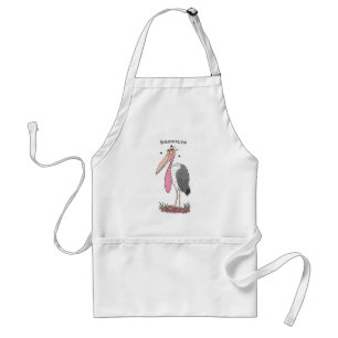 Funny marabou stork cartoon standard apron