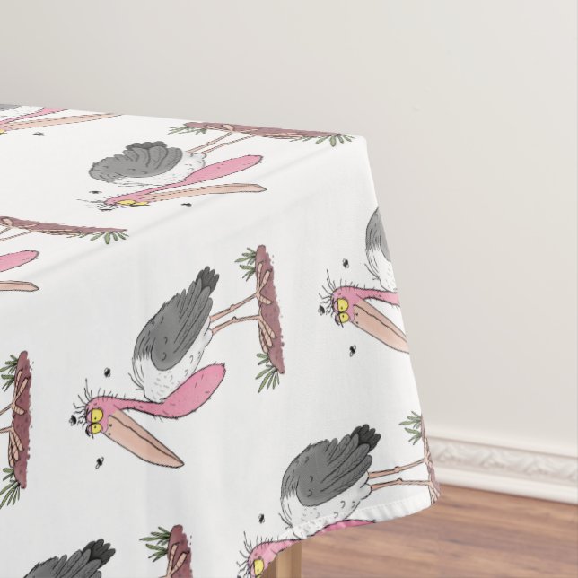 Funny marabou stork cartoon tablecloth (In Situ)