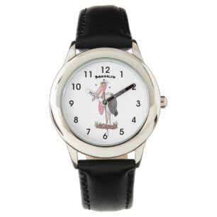 Funny marabou stork cartoon watch