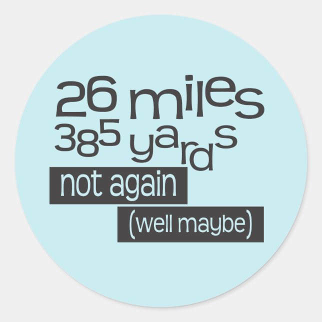 Funny Marathon 26 miles 385 yards © Stickers (Front)