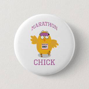Funny Marathon Chick 6 Cm Round Badge