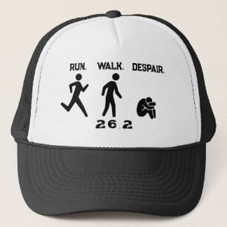 Funny Marathon Run. Walk. Despair. Minimalist Trucker Hat