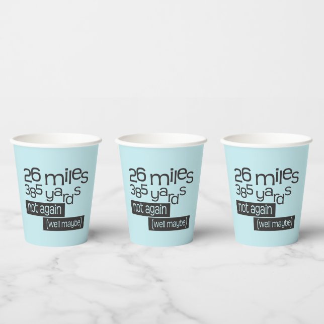 Funny Marathon Runner 26 miles 385 yards Paper Cup (Multi)