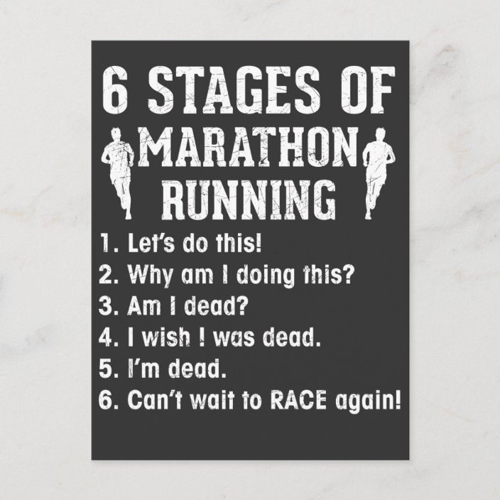 Funny Marathon Runner Quote Athlete Running Postcard Zazzle.co.uk