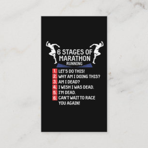 Funny Marathon Running Humor Runner Marathoner Business Card