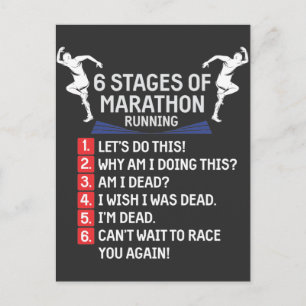 Funny Marathon Running Humour Runner Marathoner Postcard