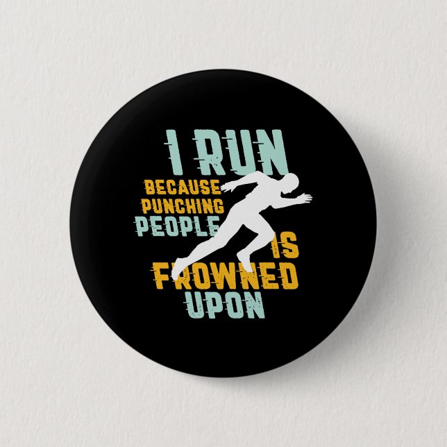 Funny Marathon Running Jogging Workout Exercise 6 Cm Round Badge (Front)