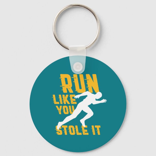 Funny Marathon Running Jogging Workout Exercise Key Ring (Front)