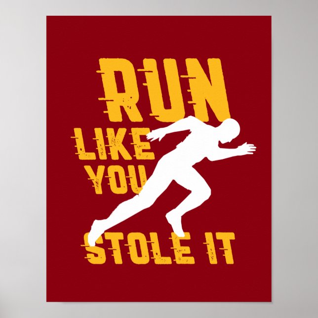 Funny Marathon Running Jogging Workout Exercise Poster (Front)