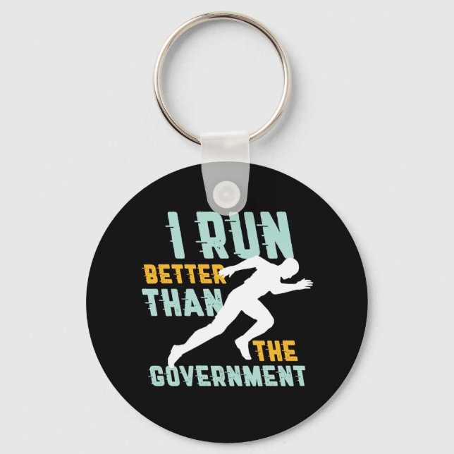 Funny Marathon Running Jogging Workout Runner Key Ring (Front)