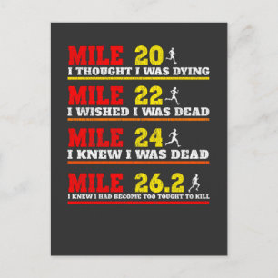 Funny Marathoner Runner Thoughts Running Joke Postcard