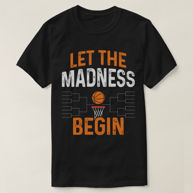 Funny March Basketball Gift, Cute March Bball Tour T-Shirt (Design Front)
