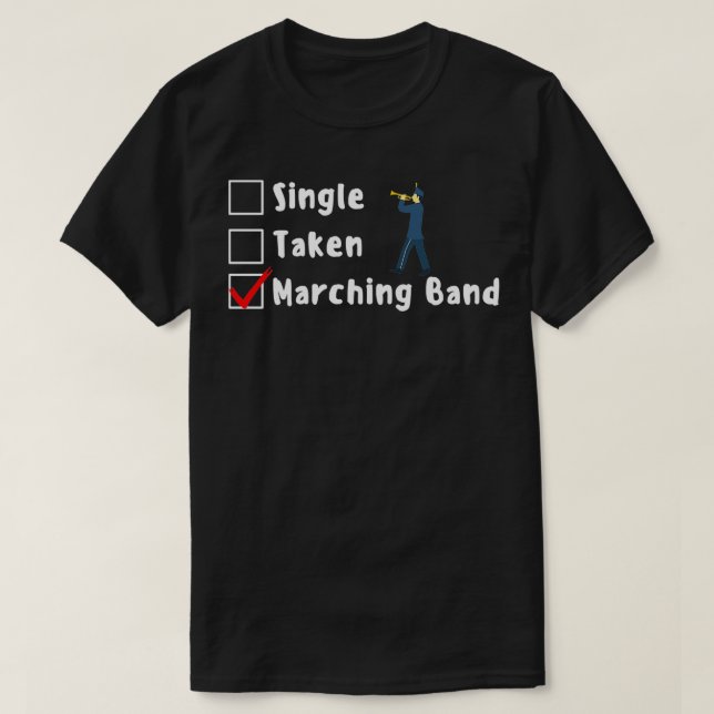 Funny Marching Band Checklist T-Shirt (Design Front)