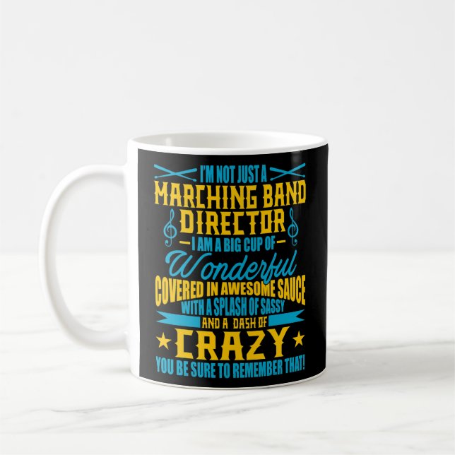 Funny Marching Band Director Music Band Teacher Coffee Mug (Left)
