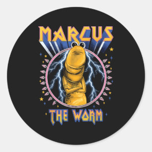 Funny Marcus The Worm Heavy Rock Rockworm Humor Me Classic Round Sticker
