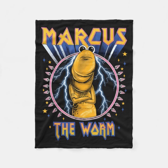 Funny Marcus The Worm Heavy Rock Rockworm Humor Me Fleece Blanket (Front)