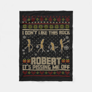 Funny Marcus The Worm I Don't Like This Rock Ugly Fleece Blanket
