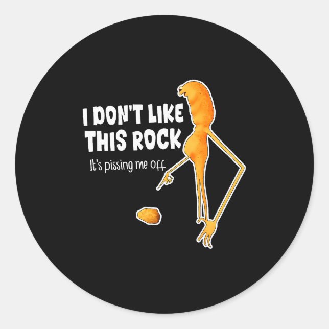 Funny Marcus The Worm Meme I Don't Like This Rock  Classic Round Sticker (Front)
