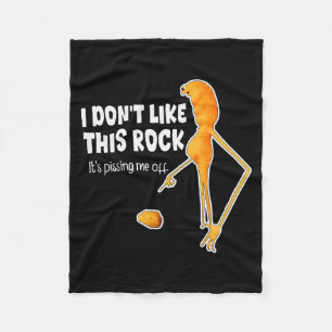 Funny Marcus The Worm Meme I Don't Like This Rock  Fleece Blanket