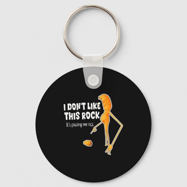 Funny Marcus The Worm Meme I Don't Like This Rock  Key Ring (Front)