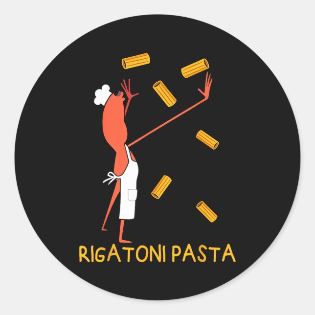Funny Marcus The Worm Rigatoni Pasta  Classic Round Sticker (Front)