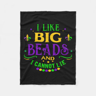 Funny Mardi Gras 2019 I Like Big Beads And Cannot  Fleece Blanket
