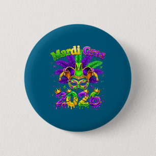 Funny Mardi Gras 2026 Jester Outfit 6 Cm Round Badge