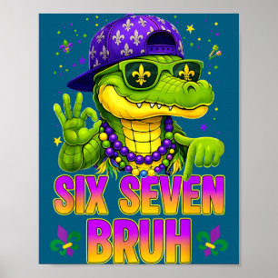 Funny Mardi Gras 67 Alligator Mardigator Poster