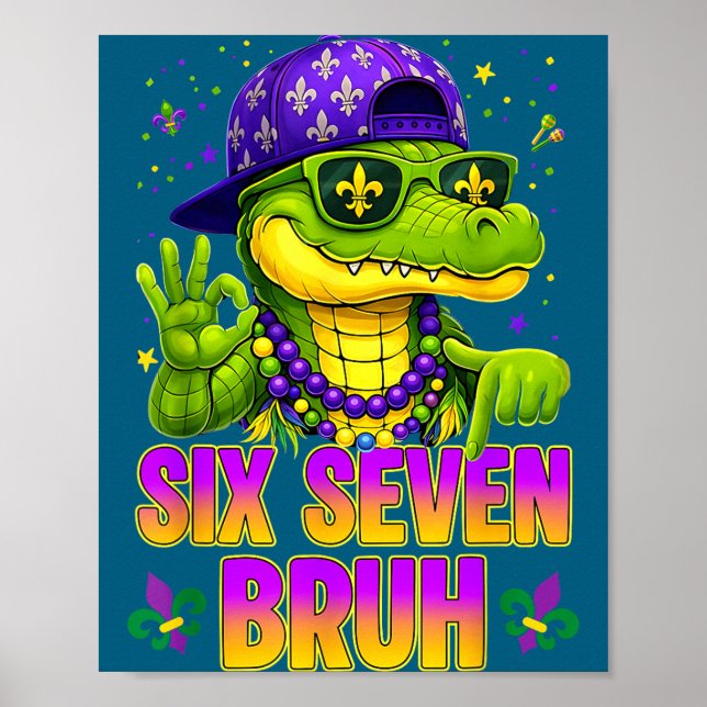 Funny Mardi Gras 67 Alligator Mardigator Poster (Front)