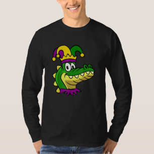 Funny Mardi Gras Alligator Head Jester Louisiana C T-Shirt