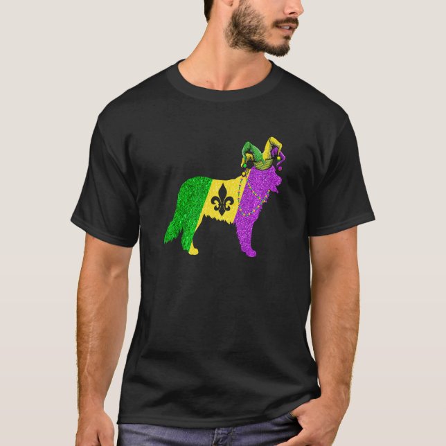 Funny Mardi Gras Bernese Mountain Dog Mardi Gras H T-Shirt (Front)