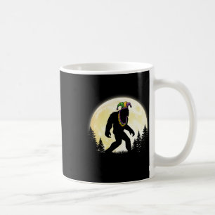 Funny Mardi Gras Bigfoot Kids Men Sasquatch Jester Coffee Mug