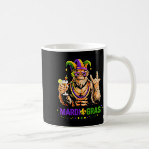 Funny Mardi Gras Bigfoot Sasquatch Graphic Art Coffee Mug