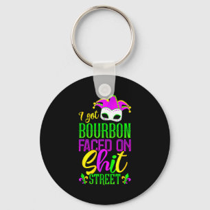 Funny Mardi Gras Bourbon Street , New Orleans Drin Key Ring