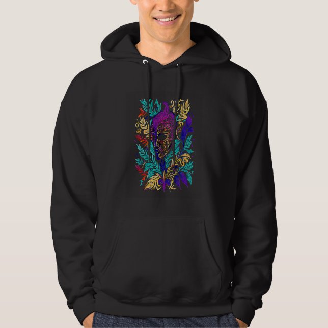 Funny Mardi Gras Carnival parade with beads party  Hoodie (Front)