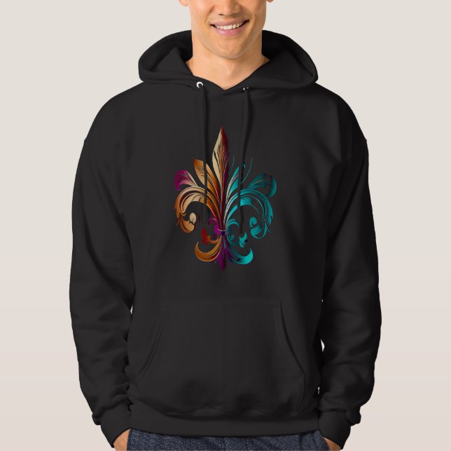 Funny Mardi Gras Carnival parade with beads party  Hoodie (Front)