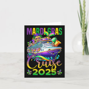Funny Mardi Gras Cruise 2025 Mask Beads Fat Tuesda Card