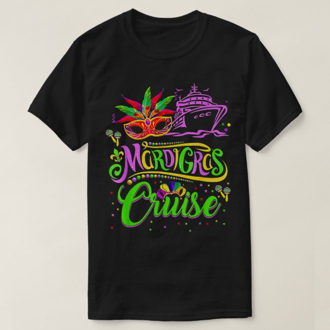 Funny Mardi Gras Cruise Cruising Mask Cruise Ship  T-Shirt (Design Front)
